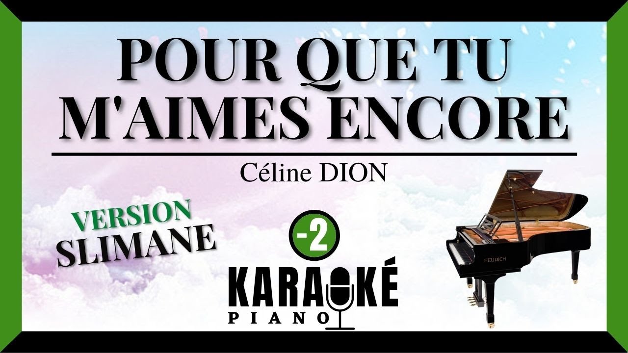 Pour que tu m'aimes encore - Céline DION (Karaoké Piano - Lower Key) ♪ Version SLIMANE ♪