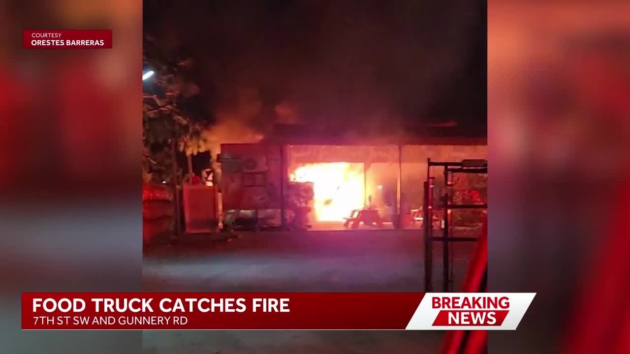 Food truck engulfed in flames on Gretchen Avenue South in Lehigh Acres Friday night