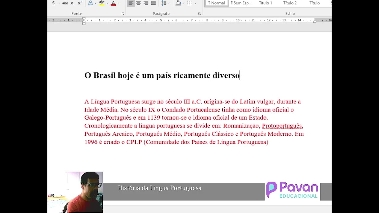 A história da Língua Portuguesa - Pavan Educacional
