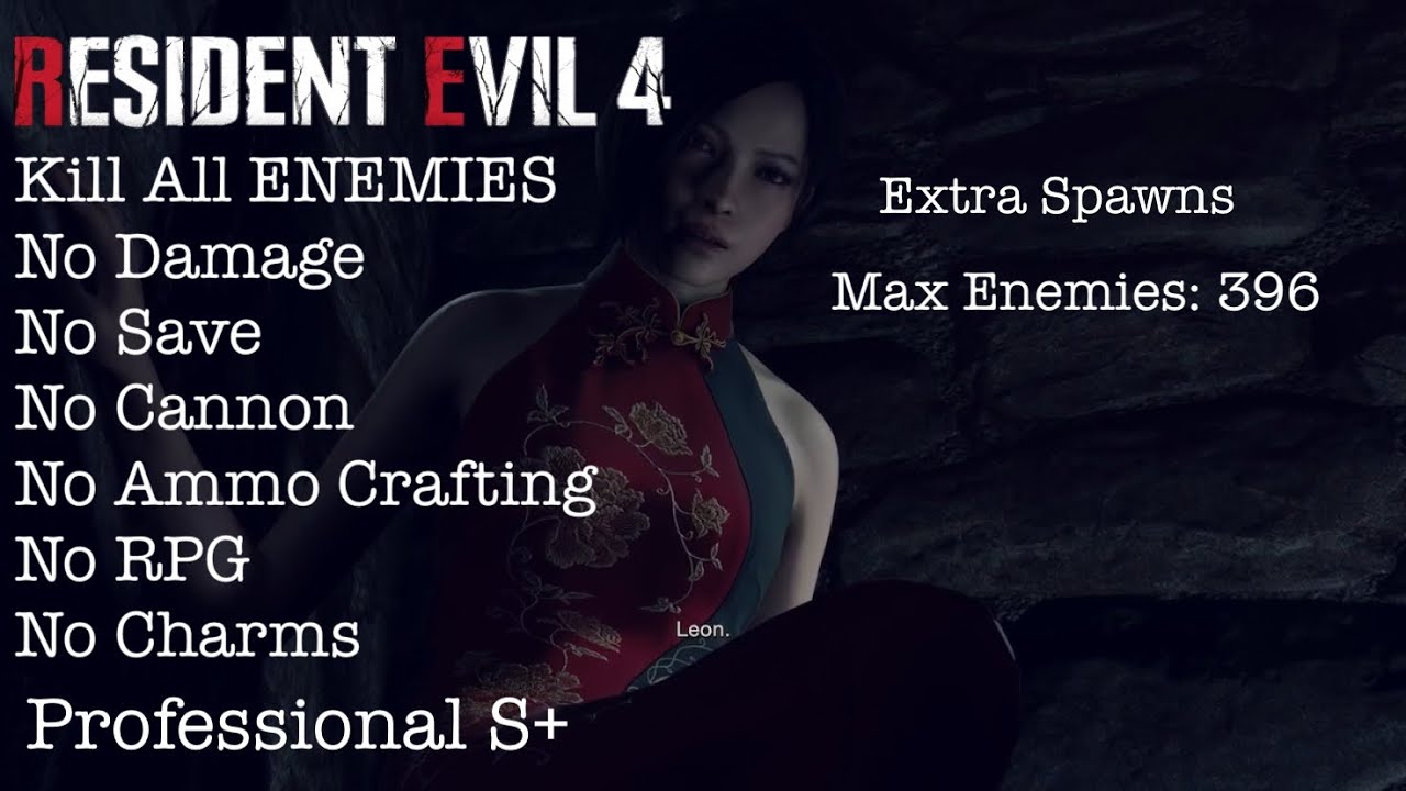 ResidentEvil 4 Remake Professional Separate ways Kill All Enemies No damage,No save,NoAmmoCraftingS+