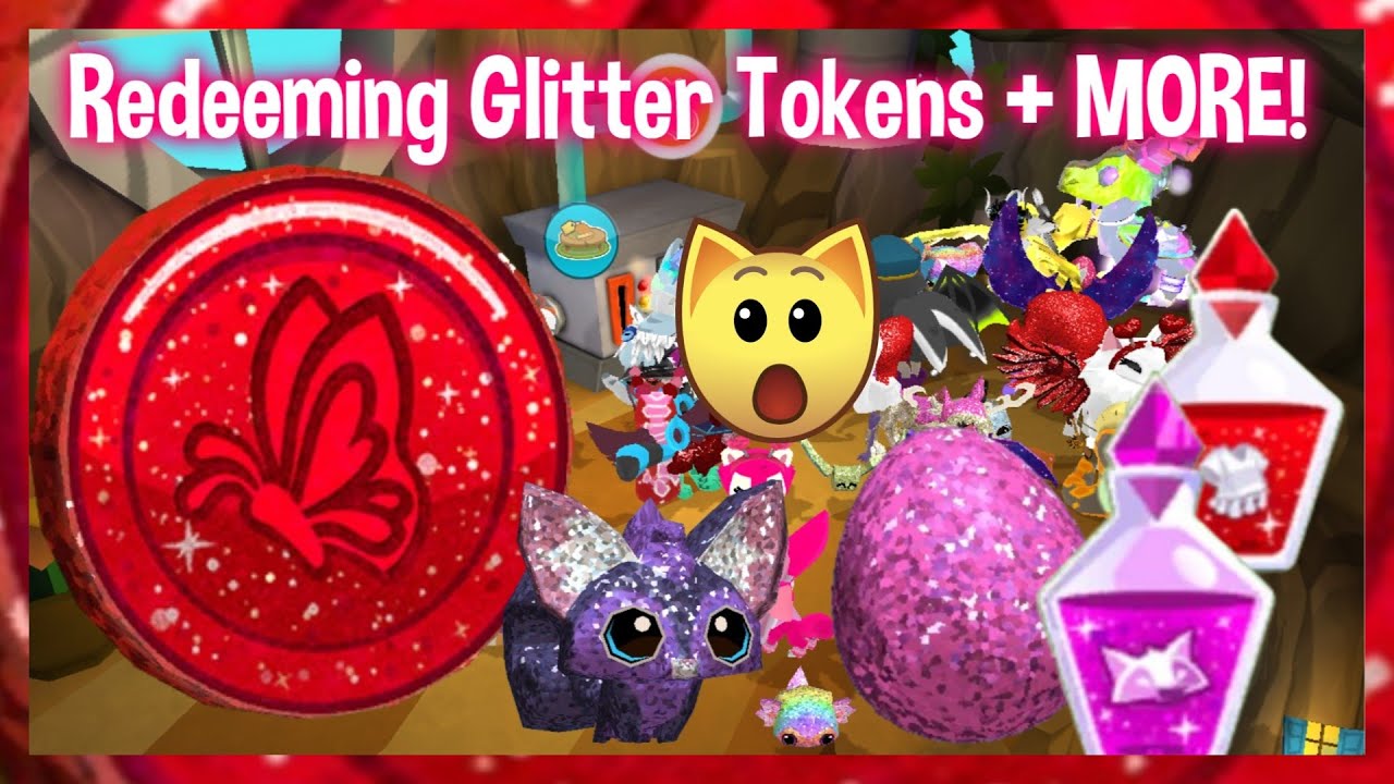 REDEEMING GLITTER PET TOKENS + USING GLITTER ANIMAL POTION | Animal Jam Update