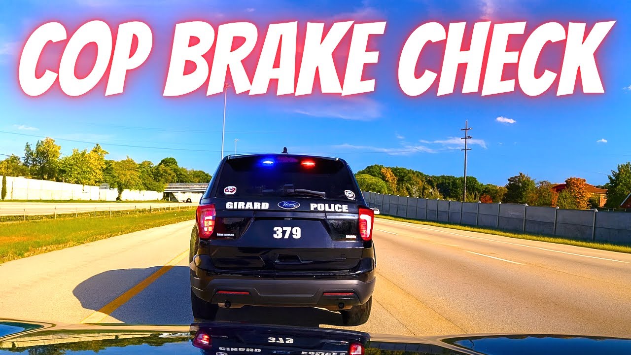 Police Car Brake Checks Driver! ! Bad drivers & Driving fails -learn how to drive #1443