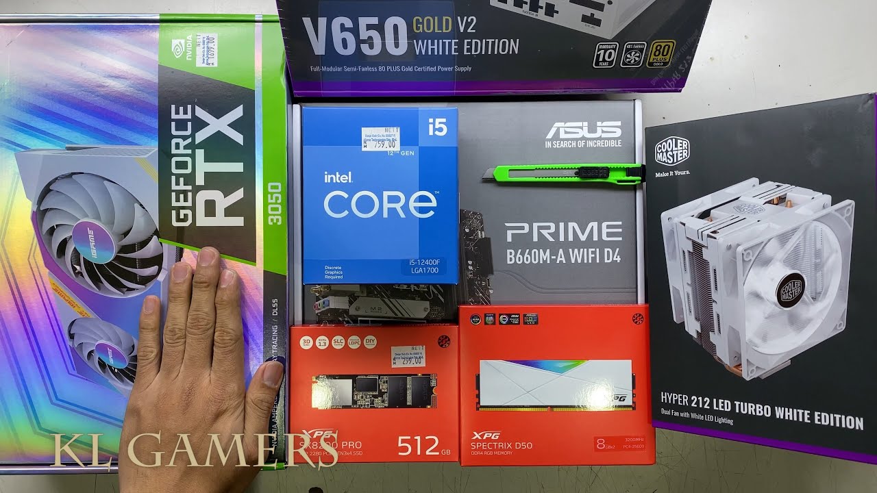 White Theme intel Core i5 12400F ASUS PRIME B660M-A WIFi D4 RTX3050 HYPER 212 Gaming PC Build
