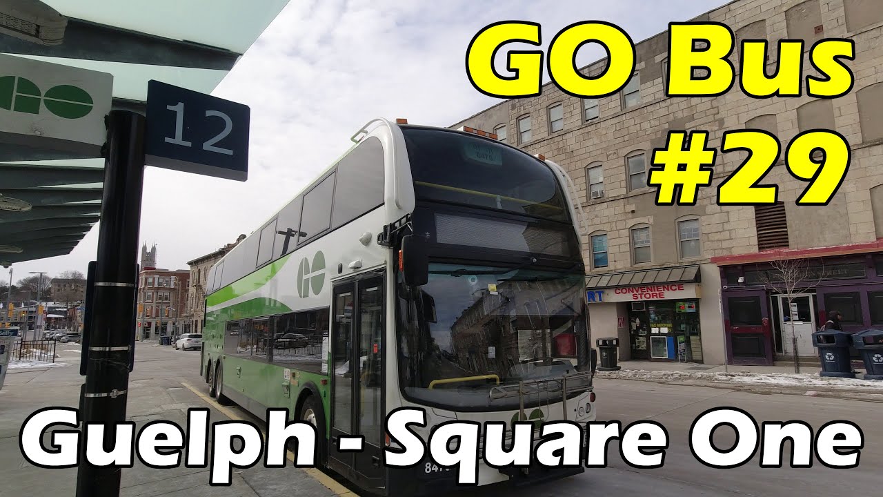 [4K] GO Transit Route 29 Bus Ride from Guelph Downtown to Square One  (Duration 1h 20min)