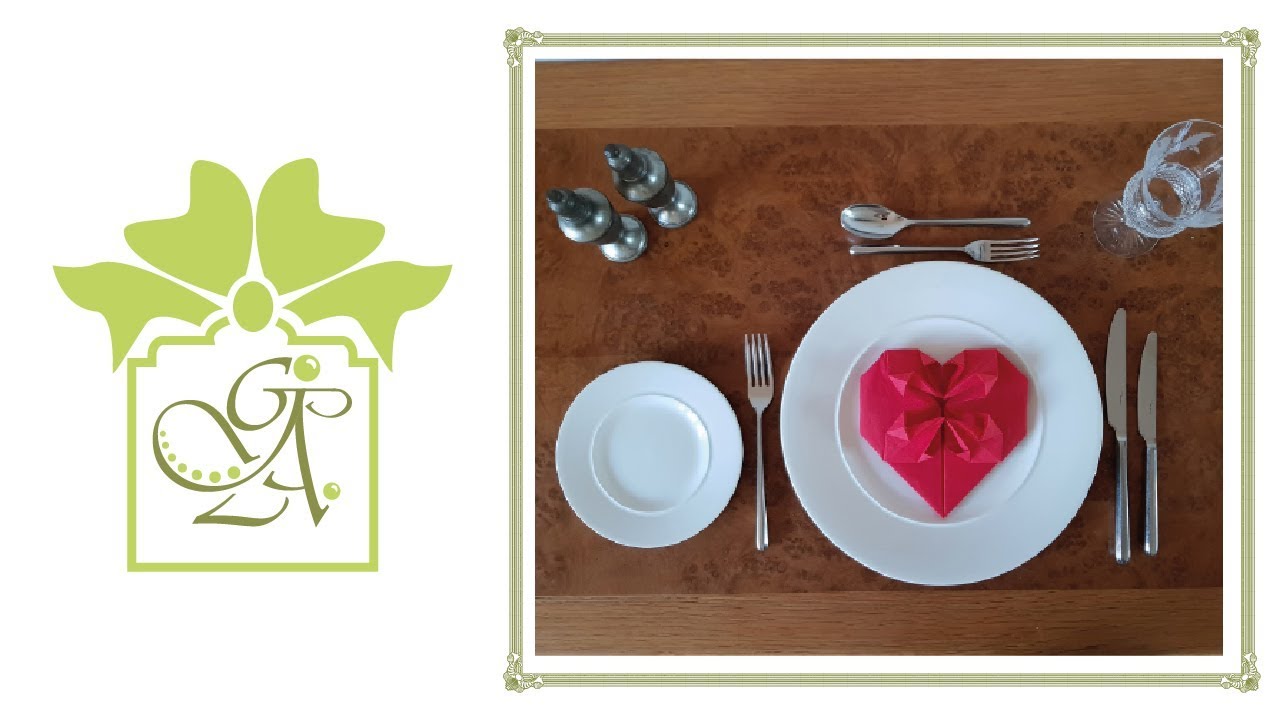Heart Napkin Fold Step by Step Tutorial With Free Downloadable Instructions