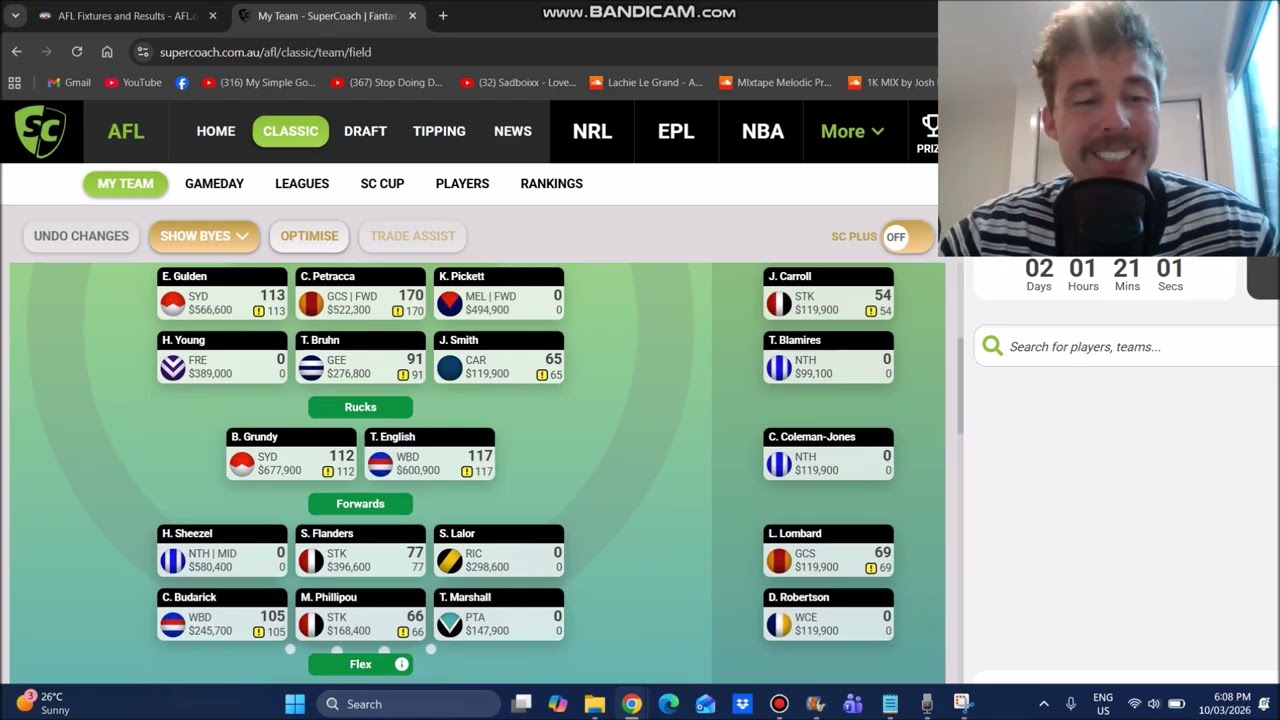 ОБЪЯВЛЕНИЕ КОМАНДЫ - Просто пытаюсь быть скучными в этом году... | AFL SuperCoach 2026
