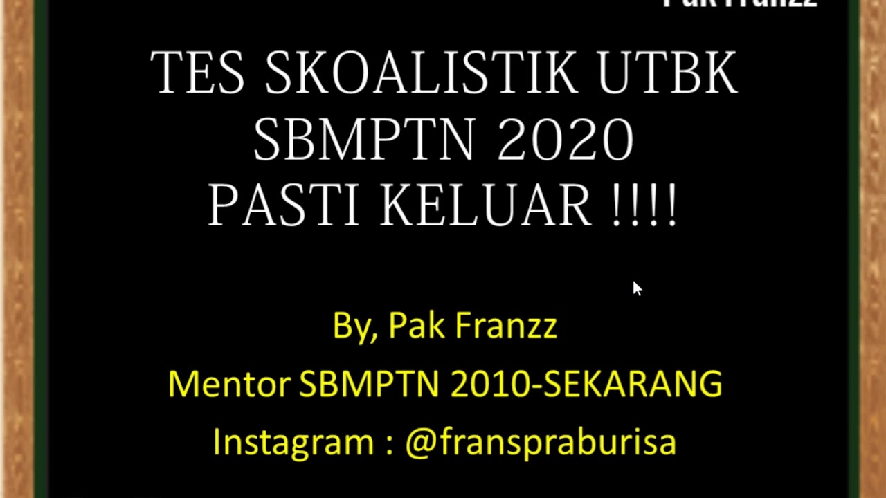 Bocoran Soal TPS UTBK SBMPTN 2020