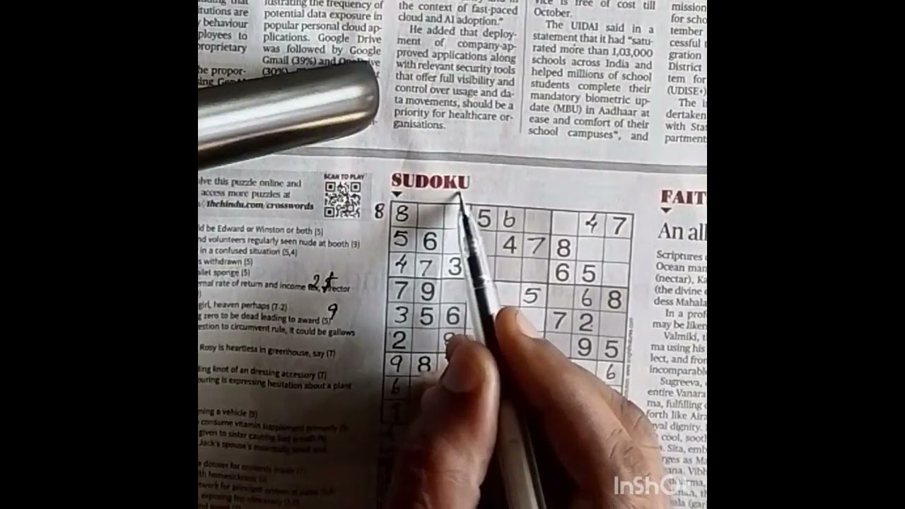 Daily Sudoku of the Hindu Newspaper 04/03/2026