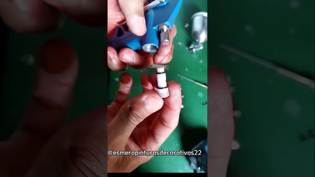 ADAPTANDO MINI PISTOLA K-3 AZUL  PARA SER UMA PISTOLA AR DIRETO.