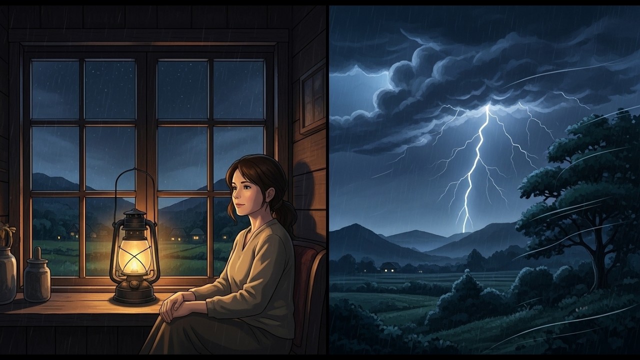 A Stormy Night in the Countryside | Ghibli-Inspired Cozy Story