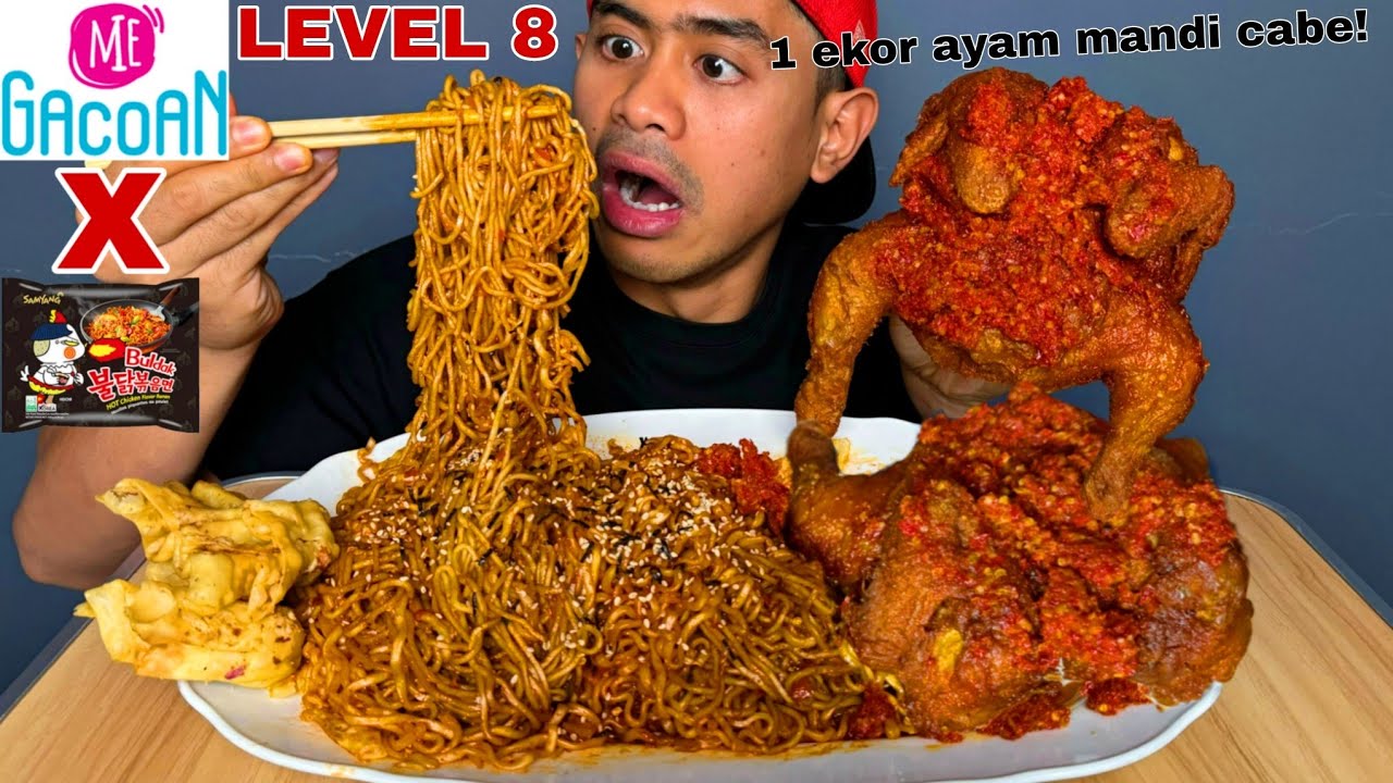 GakNgotak! MUKBANG 6 BUNGKUS MIE GACOAN LV 8 DAN MIE SAMYANG MANDI CABE!