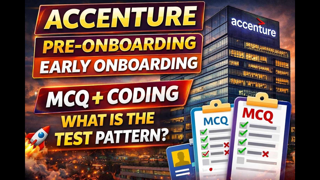 Accenture Pre Onboarding Test 2026 🔥 | MCQ + Coding Pattern | Early vs Standard Onboarding