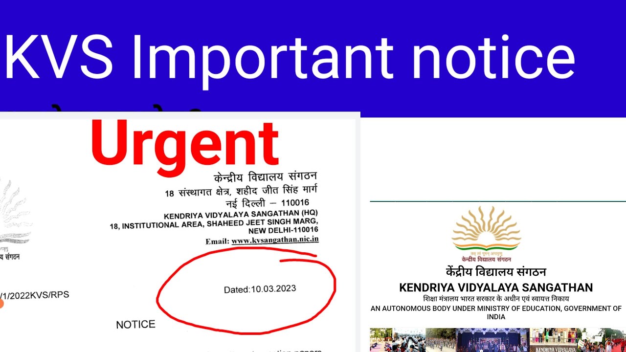 KVS Urgent Notice/KVS notice regarding Login problem/important notice @mathinblood