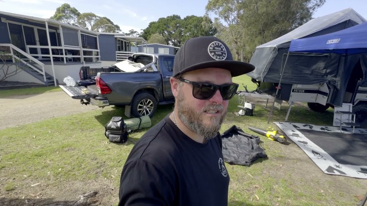 Black Series Patron Camper Trailer set up