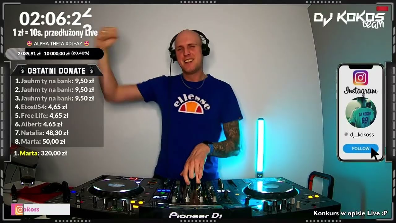 🔴 LIVE ⚡️DJ KOKOS  MIX ⚡️NAJLEPSZA MUZYKA KLUBOWA 🥳☀️+ KONKURS (03.10.25)
