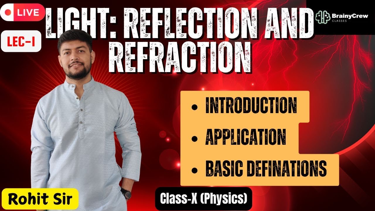 Lec-1 | Class-X |Light: Reflection and Refraction| Rohit Sir | BrainyCrew Classes