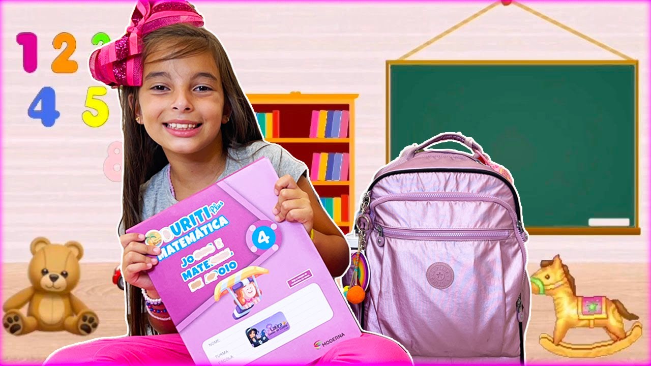 Laurinha arrumando material escolar para volta as aula | Jéssica Godar e Laurinha e Helena e Gabrie