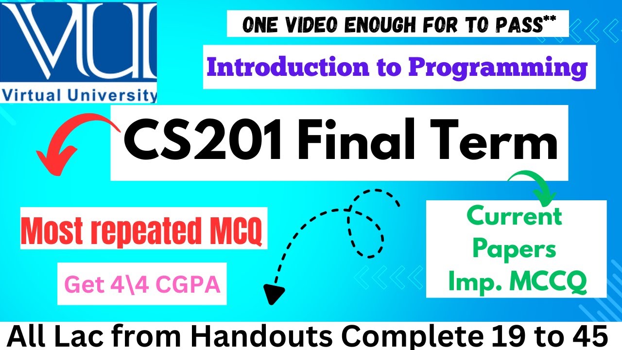 CS201 Final Term Preparation 2025 || CS201 Most Important MCQ || @Helper0711