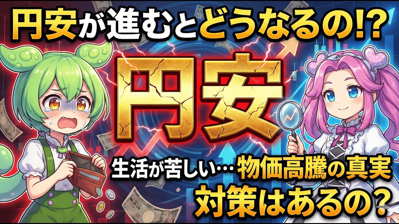 円安が進むとどうなるの！？メリット・デメリットと個人ができる資産防衛術を徹底解説！【ずんだもん・四国めたん】