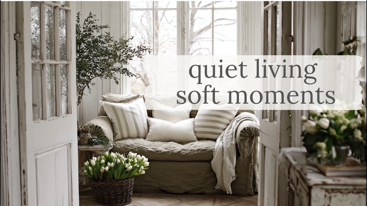 Peaceful Farmhouse Cottage Living Rooms & Entryways | Soft Neutral Home Inspiration (1 Hour)
