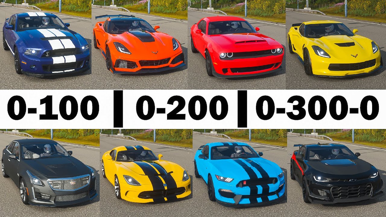 FH4 Acceleration Battle | Chevrolet Camaro, ZR1, Z06, Dodge Demon, Viper, Ford Mustang & Cadillac!!!