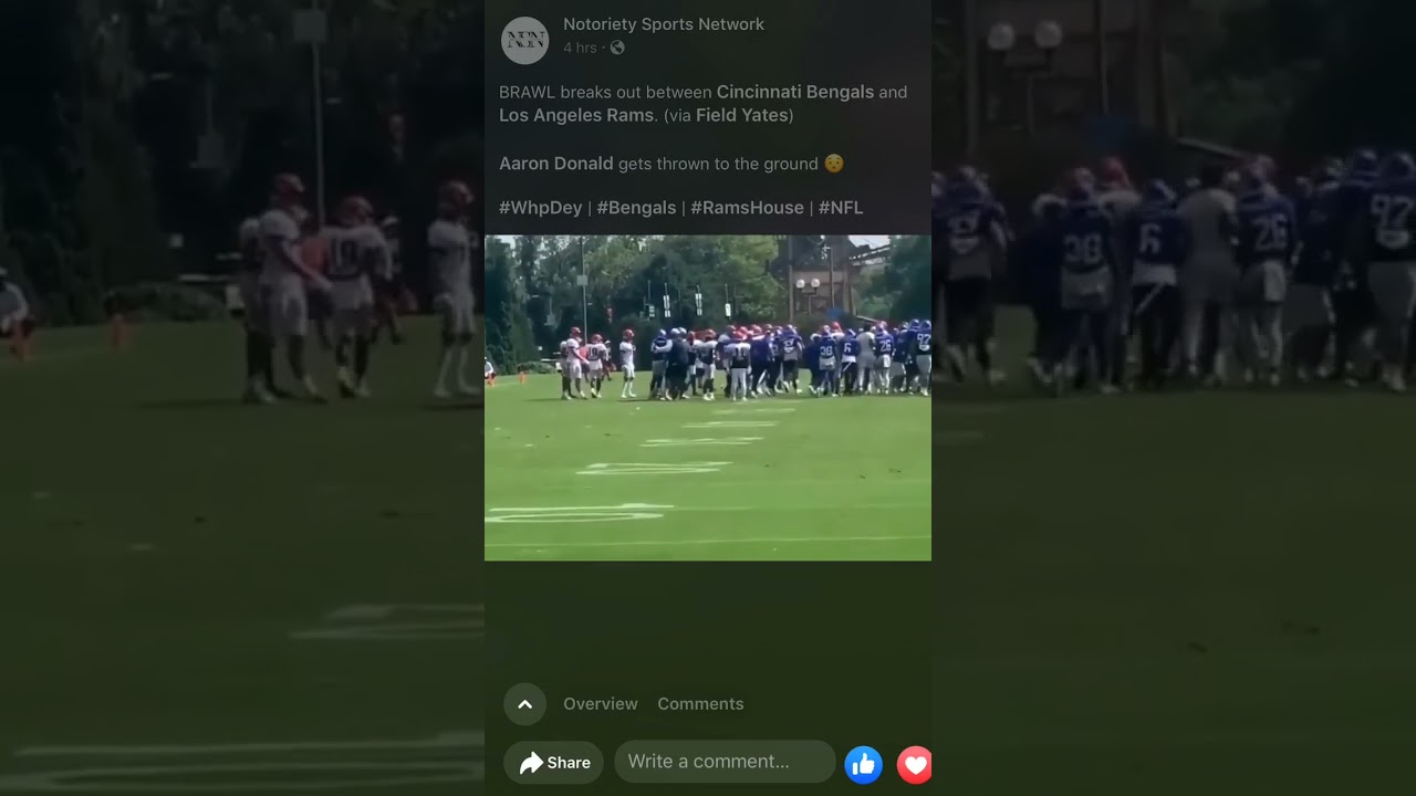 Los Angeles Rams and Cincinnati Bengals brawl !!😱 #nfl #trending #fyp #foryoupage #fypシ #comedy