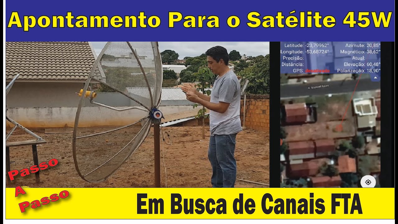 Busca de Canais Abertos Satélite 45W   Antena Parabólica