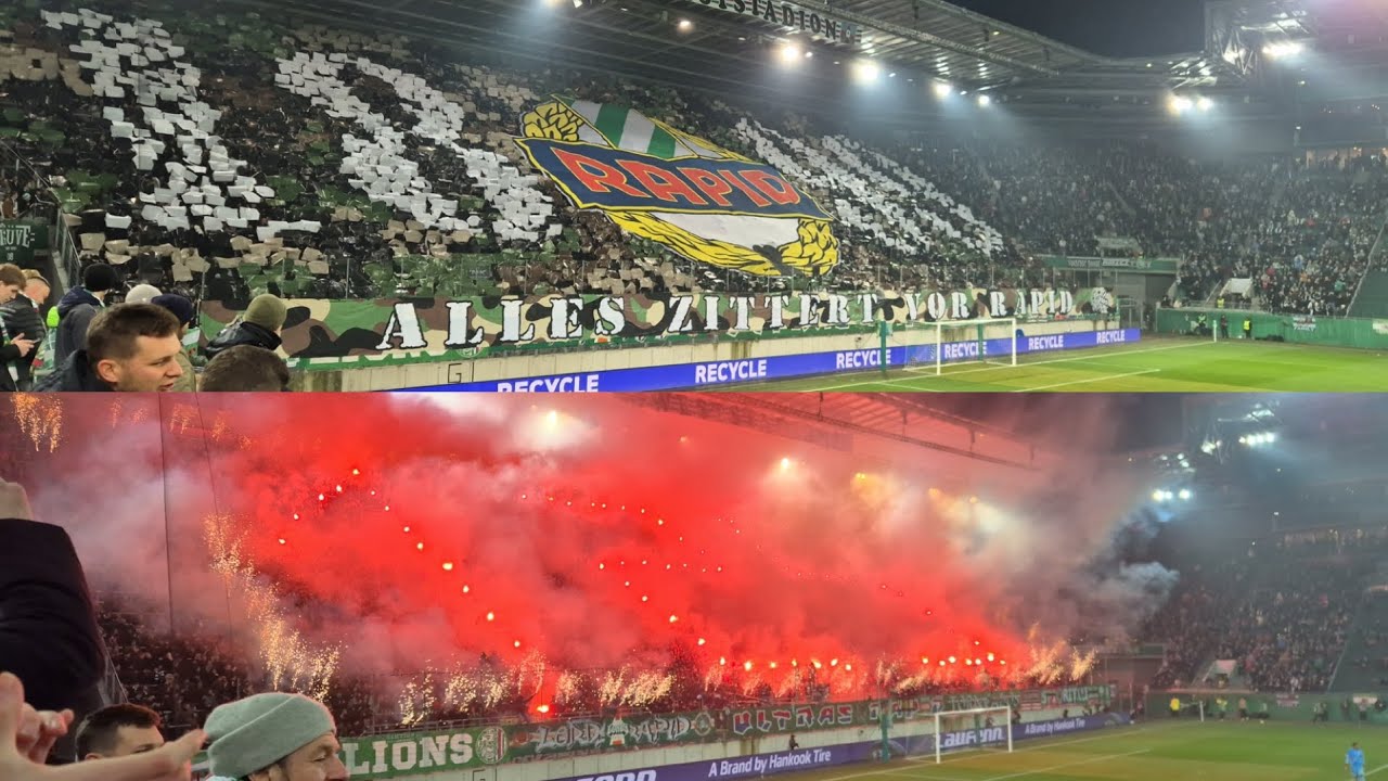 Stimmungshighlights: Rapid Wien vs. FC Kopenhagen | Choreo, Pyroshow & UECL-Achtelfinaleinzug