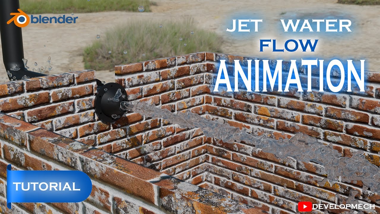 🌊 Jet Water Flow in Blender | Fluid Physics Animation | DEVELOPMECH