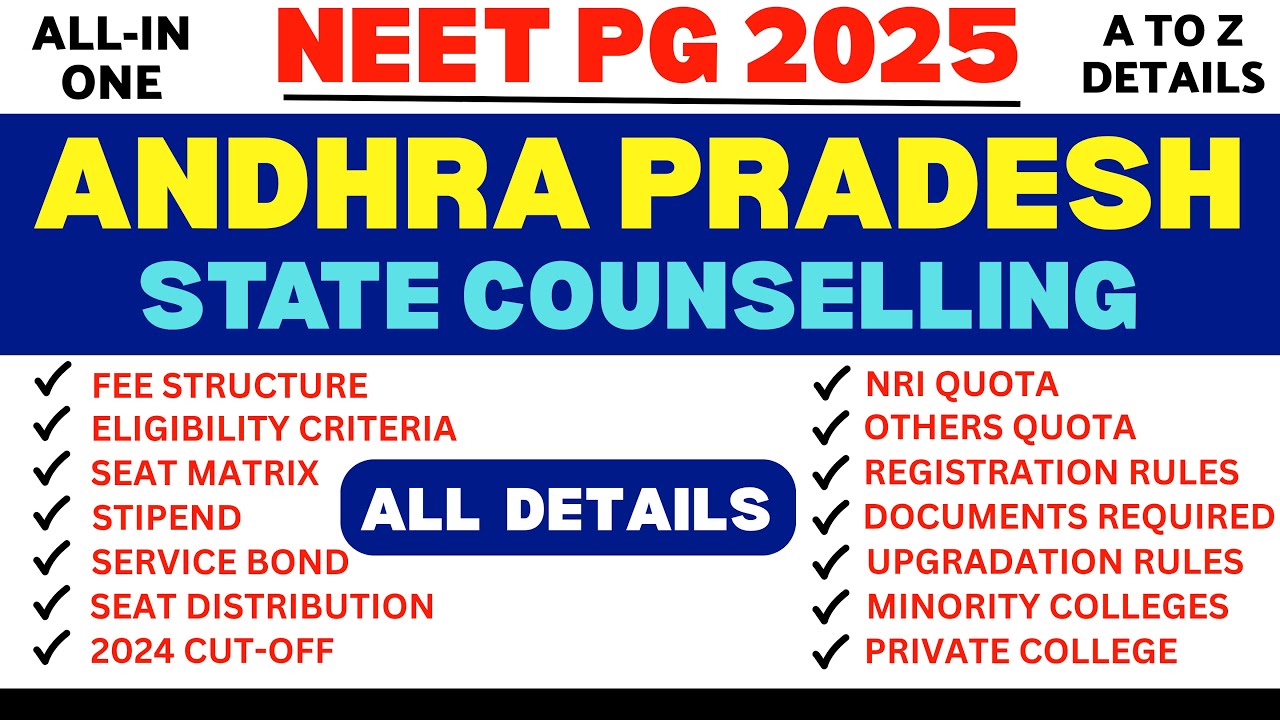 Andhra Pradesh NEET PG 2025 Counselling Full Guide | Fees, Cut-off, Quotas, Documents, Eligibility