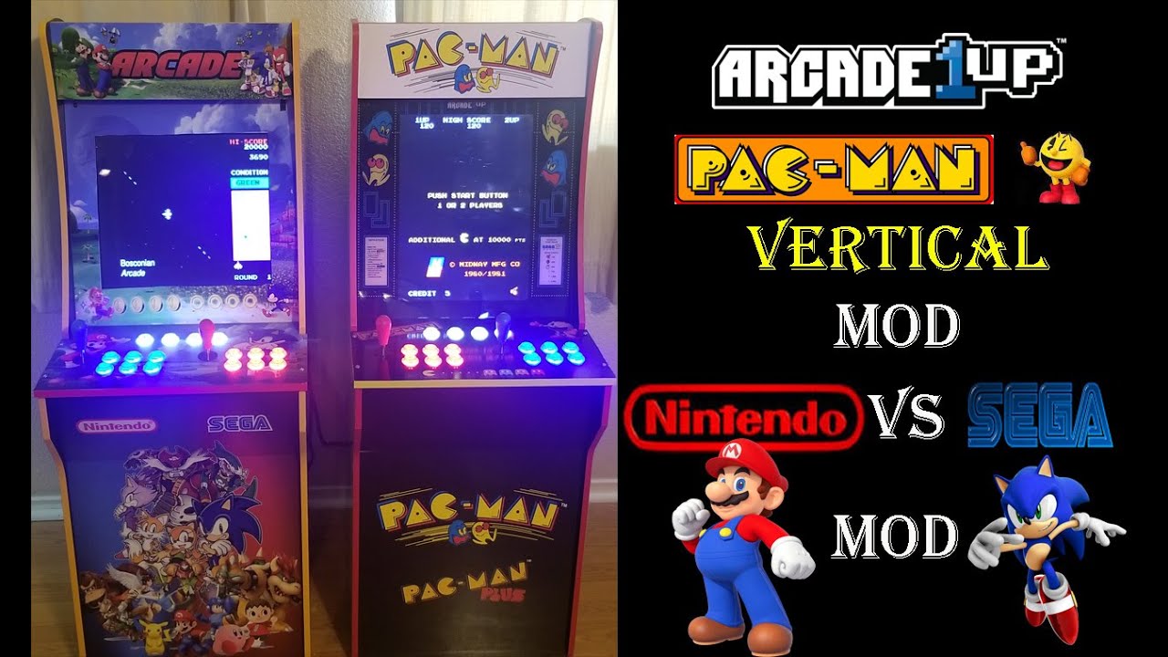 Arcade1up Pac Man Mod-Nintendo Vs Sega Mod!!