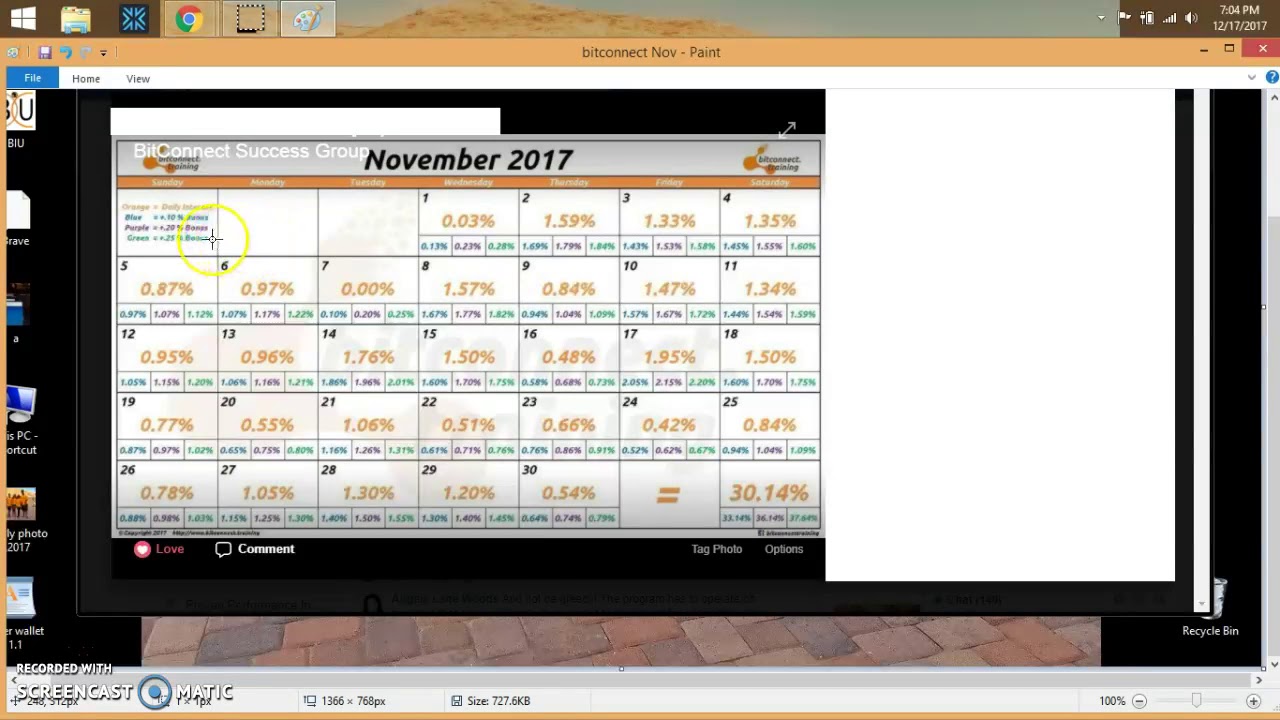 Bitconnect Paid a MINIMUM of 30.14% in Novemeber!