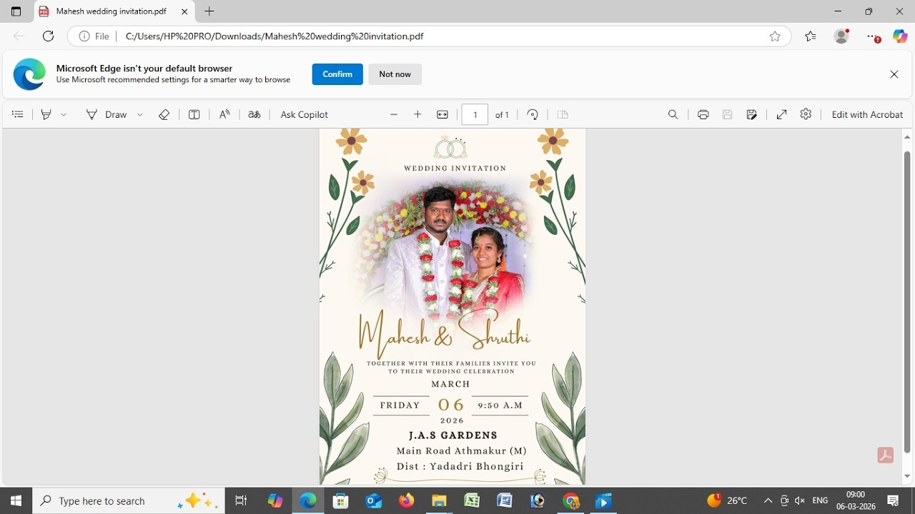 Mahesh & Shruthi Wedding Live # 06.03.2026