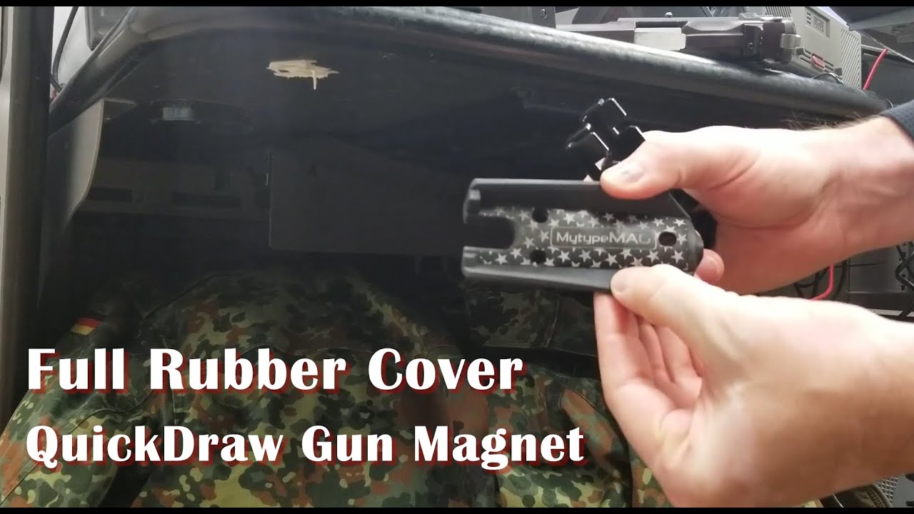 QuickDraw Gun Magnet with Full Rubber Cover, for Pistol  No Screw Installation in Vehicle,Truck,Car