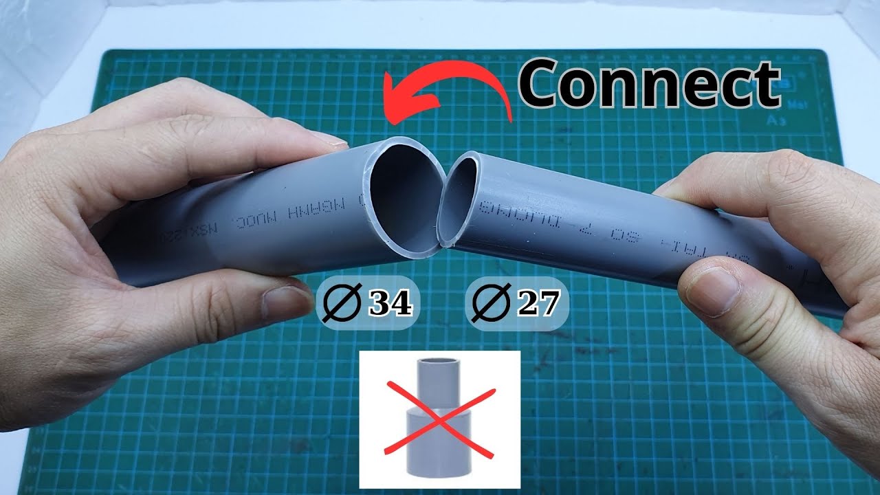 How to connect PVC pipes of different sizes without a connector 😎