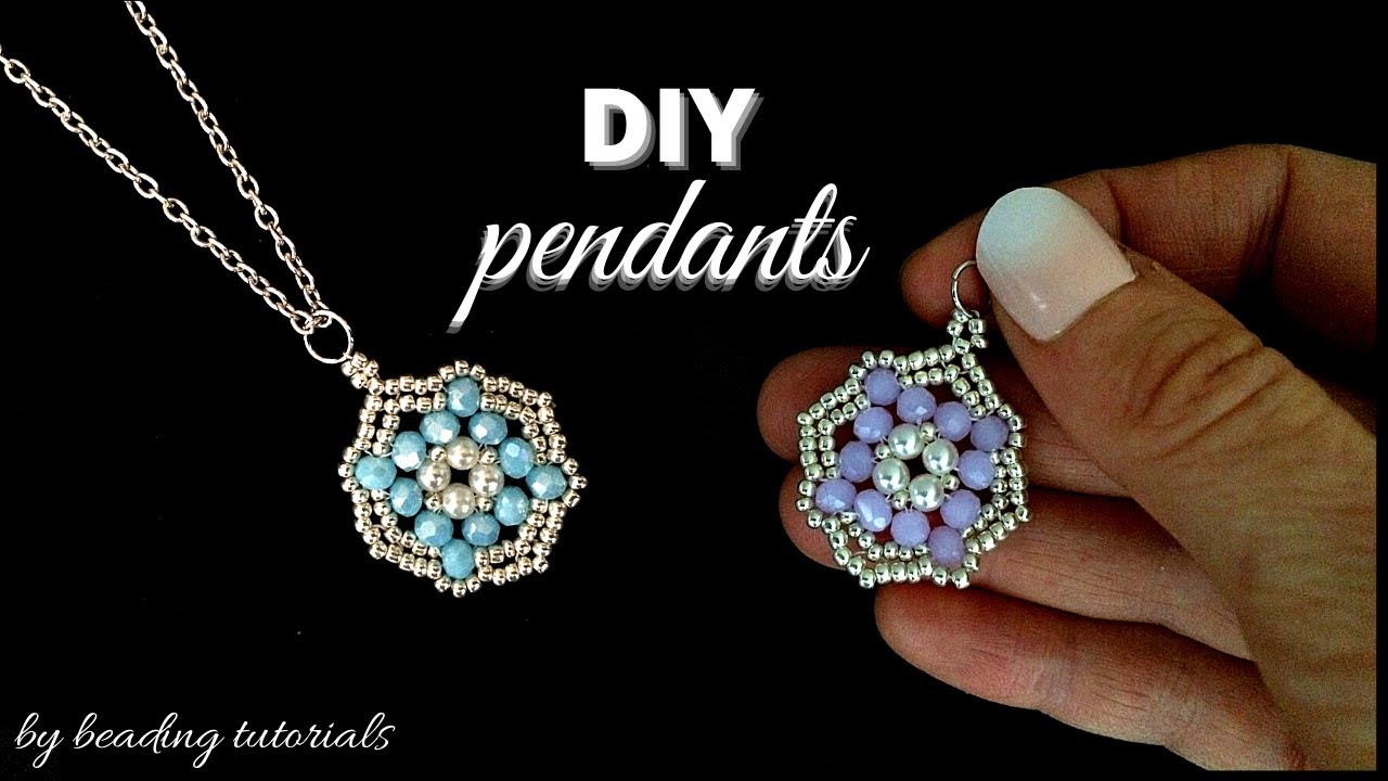 10 minutes DIY beautiful pendant. Beaded pendant. Beading tutorial