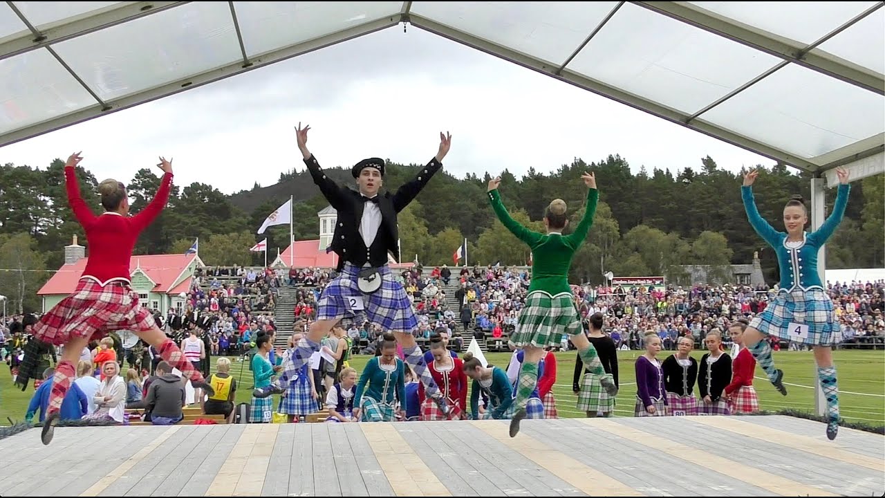 Scottish Highland Reel dance competition during the 2018 Braemar Gathering Highland Games
