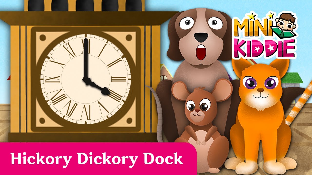 Hickory Dickory Dock with Lyrics l Nursery Rhymes l Children's Songs l Mini Kiddie 🎶