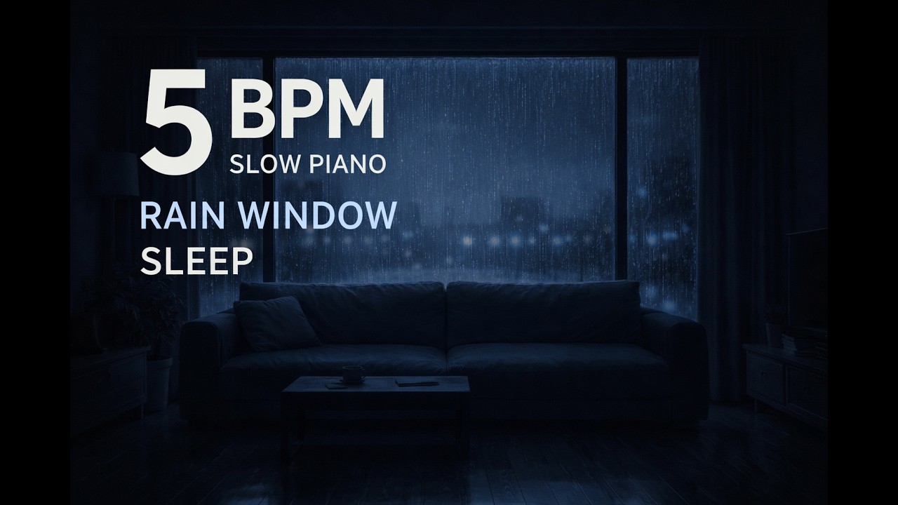5 BPM Rain Window Sleep 🌧 Extremely Slow Piano for Insomnia (10 Hours) #sleepmusic #rain