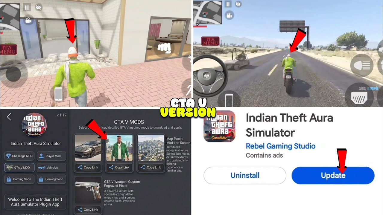 ITA Plugin App New Update Version Add GTA V game | New Features Indian Theft Aura Simulator Update 