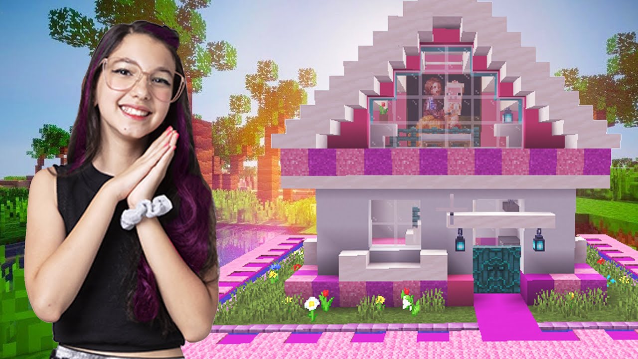 CONSTRUÍMOS UMA CASA ROSA NO MINECRAFT !! DEI SPOILERS DO CLIPE DA MINHA MÚSICA | Luluca