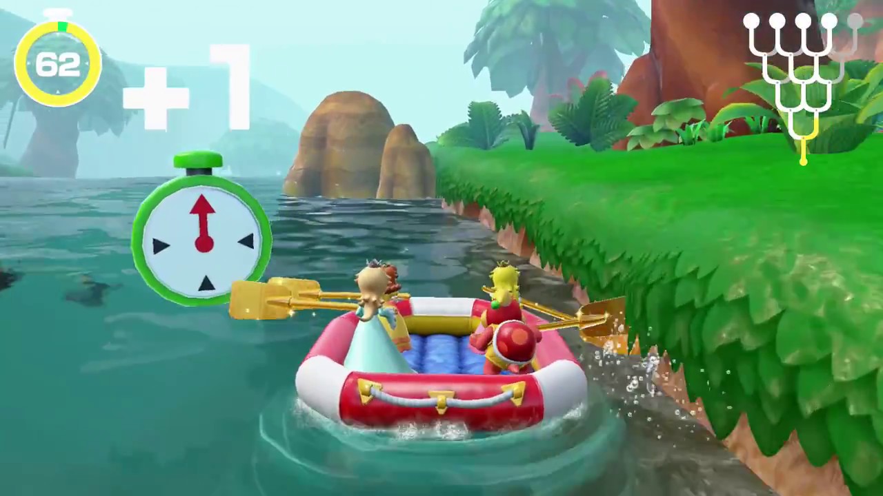 Super Mario Party River Survival #12 Daisy, Peach, Rosalina, Pom Pom
