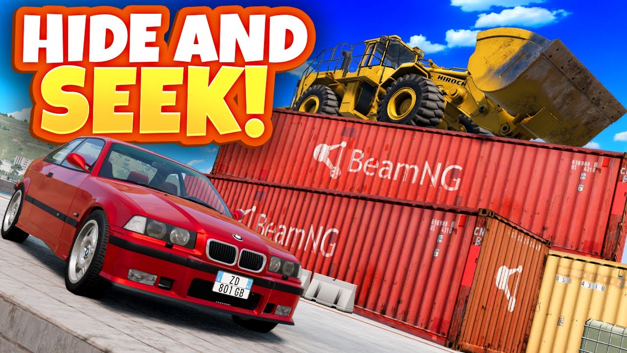 Using WEIRD Spots to Hide in Random Parts Cars (BeamNG Drive Mods)