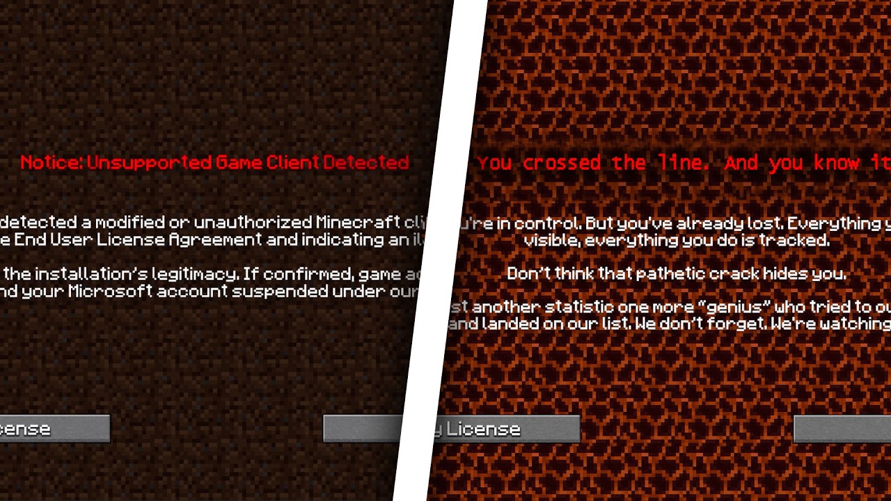 Minecraft Anti-Piracy Kill Screen