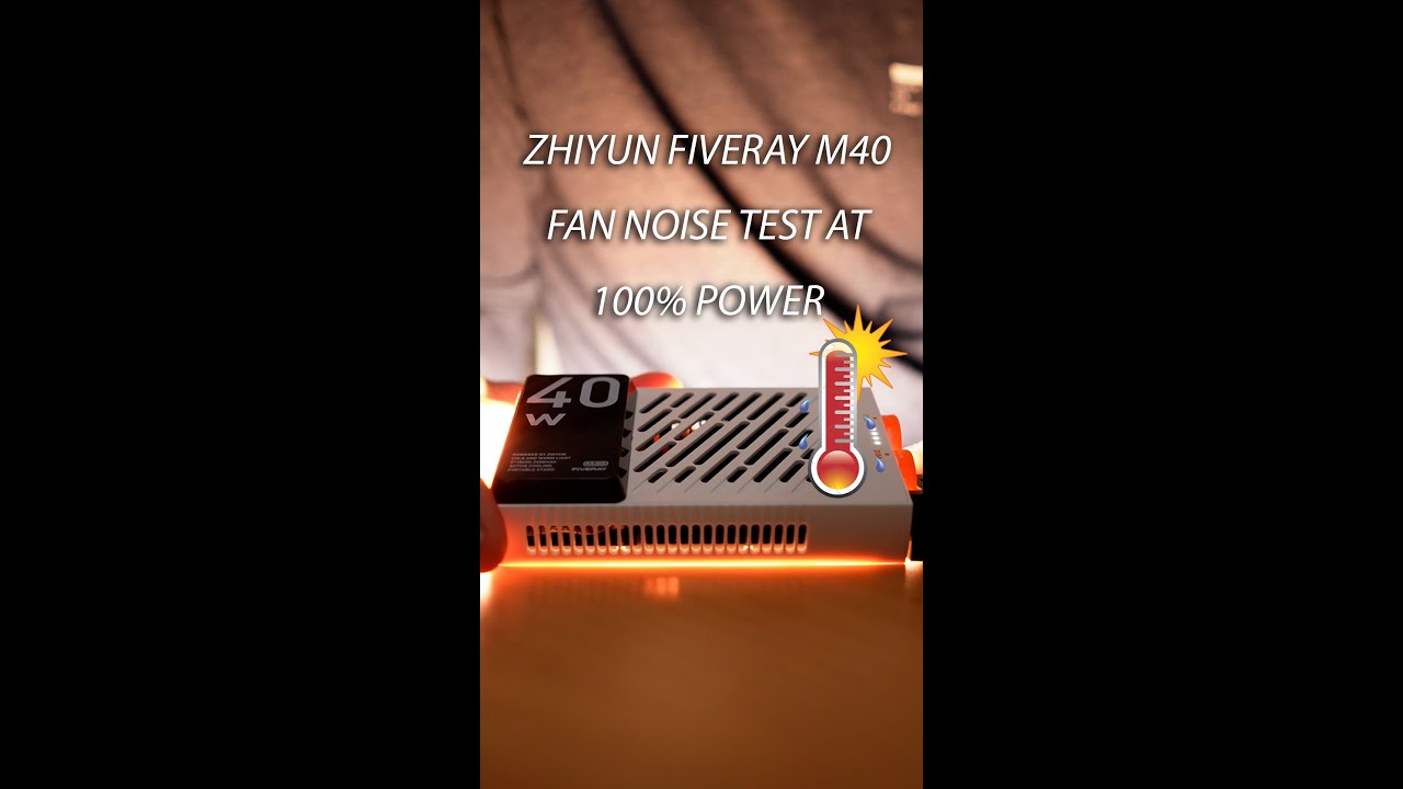 Zhiyun Fiveray M40 fan noise test at 100% power - what they don't tell you