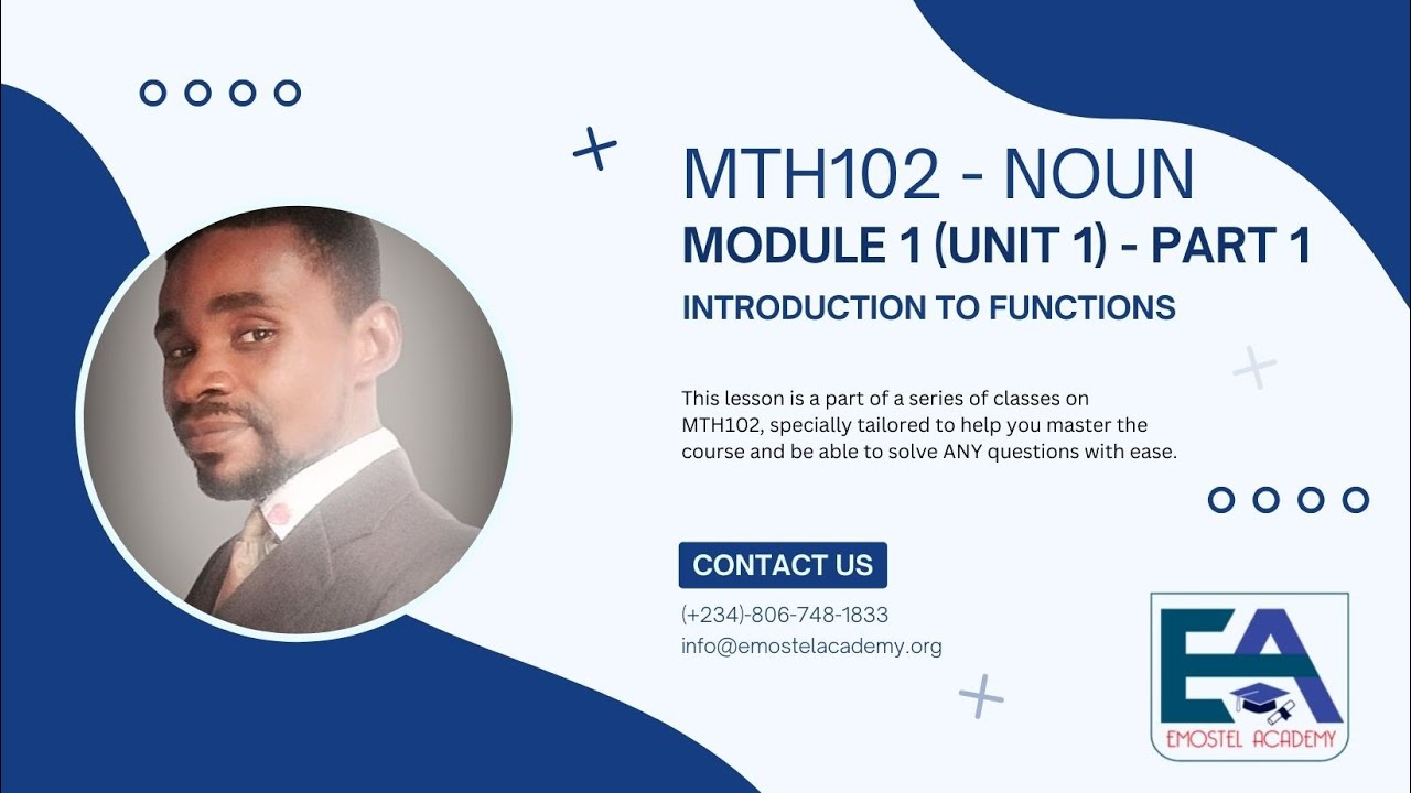 MTH102 - СУЩЕСТВИТЕЛЬНОЕ - ВВЕДЕНИЕ В ФУНКЦИИ (ЧАСТЬ 1)