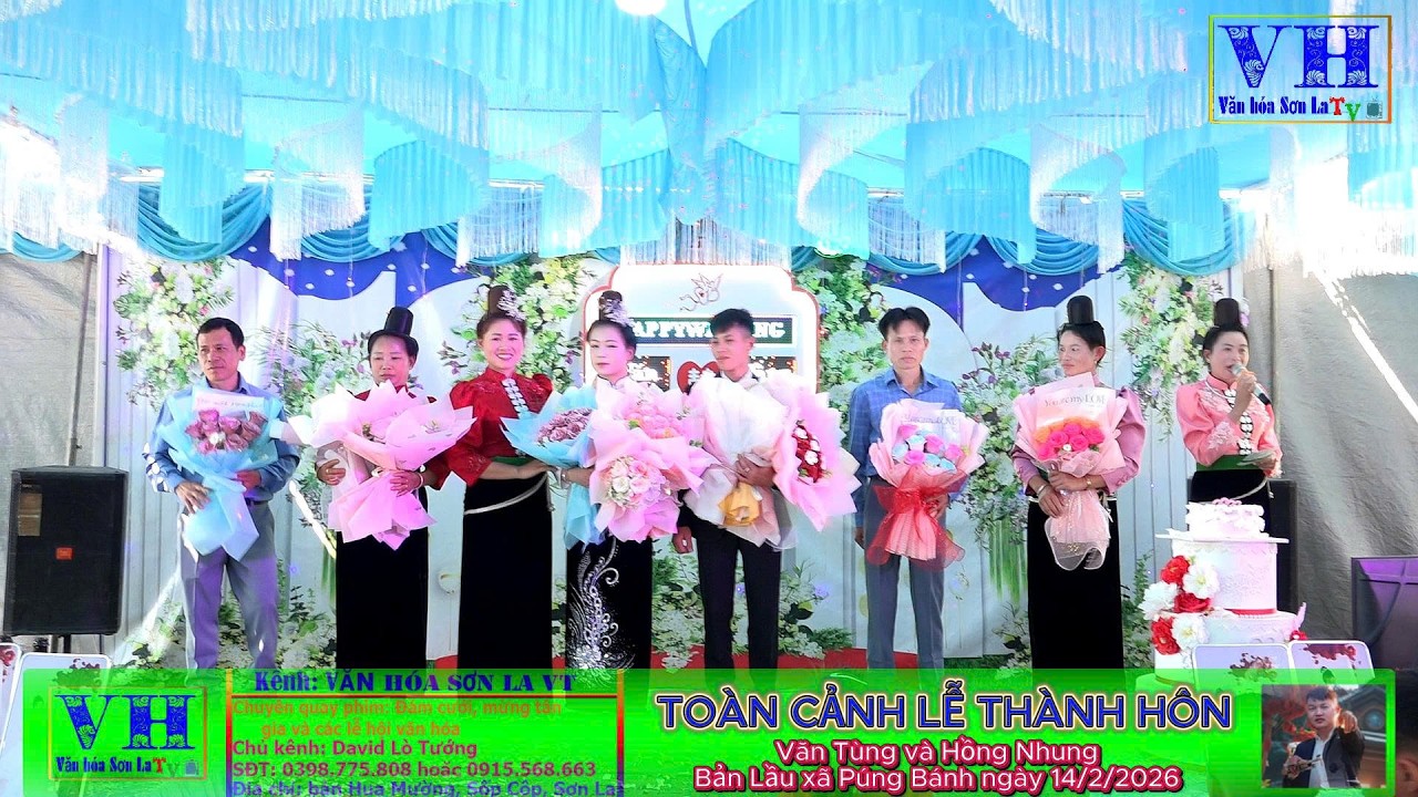 Toàn cảnh lễ thành hôn Văn Tùng Và Hồng Nhung bản Lầu xã Púng Bánh ngày 14/2/2026
