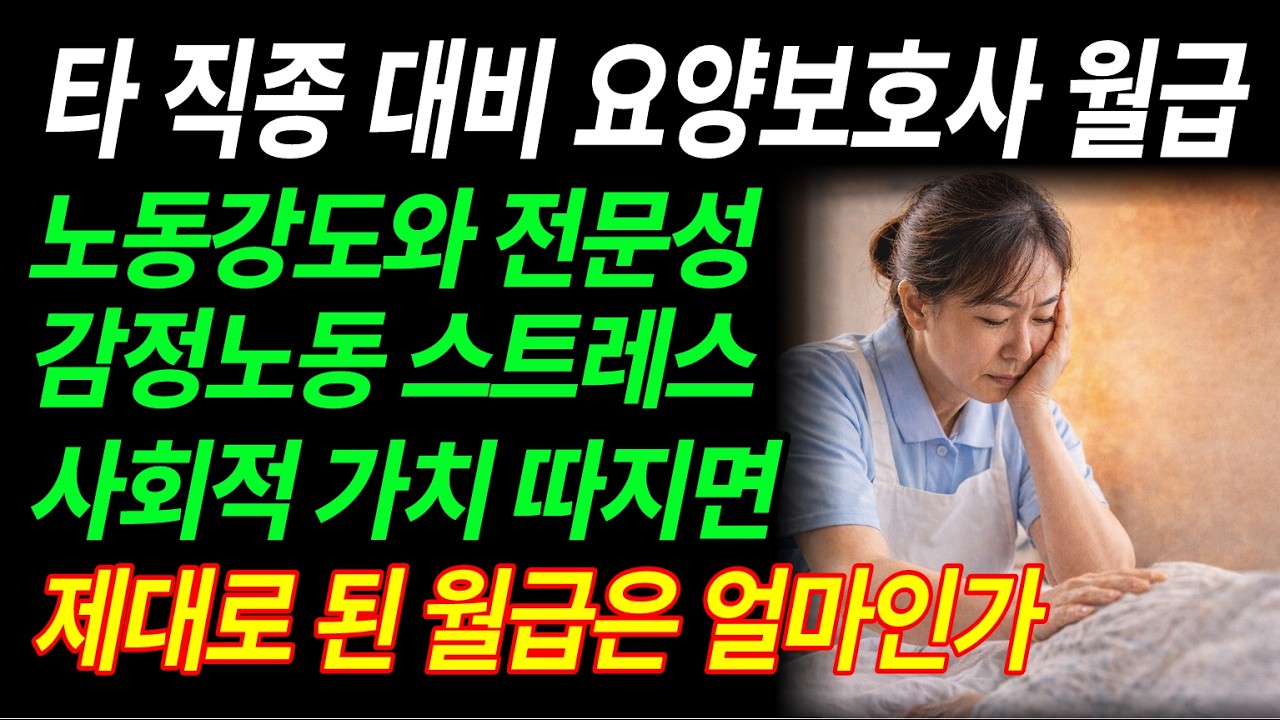 타 직종 대비 요양보호사 월급은 진짜 적은가? 무슨 근거로 적다고 할 수 있는가?