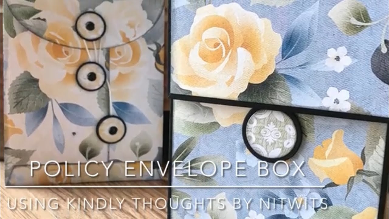 Policy Envelope box using Kindly Thoughts Papers from Nitwits and Die from Cool Katz