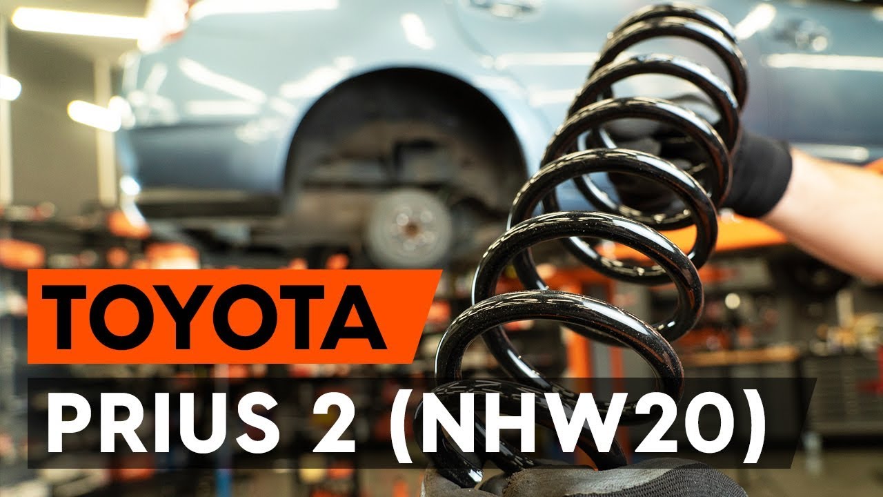 How to change rear springs / rear coil springs on TOYOTA PRIUS 2 (NHW20) [TUTORIAL AUTODOC]